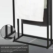 Black/White 3 Tier Free Standing Towel Rail Stand Unit Rack Storage Bathroom - Black - View 10
