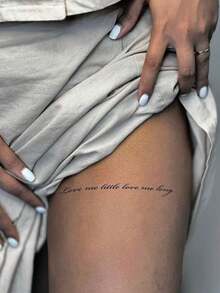 Un tatuaje temporal de palabras de arte de moda europeas y americanas, frases de moda para hombres y mujeres, desechable a prueba de agua y sudor, tatuaje falso autoadhesivo e impermeable