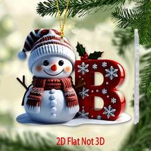 Christmas Tree Shaped Snowman Enamel Pendant - A-Z Letters - Ideal Decoration For Christmas, Valentine's Day And Thanksgiving | Multi-Functional Keychain And Backpack Charm, No Battery Required, 2D Flat Design, Suitable For All Seasons - Multicolor - View 22