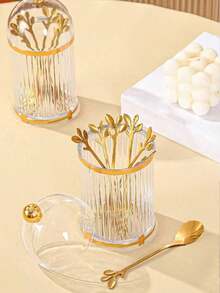 1 Set Of High-End Stainless Steel Coffee Spoon Set, Suitable For Storing Dessert Spoons/Coffee Spoons With Stylish Storage Shelves - A Must-Have For Modern Dining Decoration In Restaurants, Homes, Parties, And Weddings