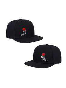 1pc Men's Street Hip-Hop Baseball Cap Halloween Rose Skull Embroidery Design Breathable Material Baseball Cap & Sun Hat Outdoor Sports Adjustable Sun Hat Hiking Casual Street Fashion Hat Summer Beach Hat Unisex Versatile Dad Hat Multiple Colors Available
