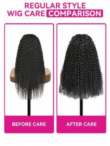 ISEE Half Wig Human Hair Glueless Wigs Upgrade 3 IN 1 Half Wig With Drawstring Seamless Clip Ins Flip Over Kinky Curly Human Hair No Glue No Lace For Women 180% Density 14-28 Inch - SNatural - View 5