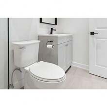 Tapa de inodoro reforzada+antibacterial+descenso silencioso+fácil instalación+baño hogar/familias/niños/adultos mayores44*36 - Blanco - Ver 1