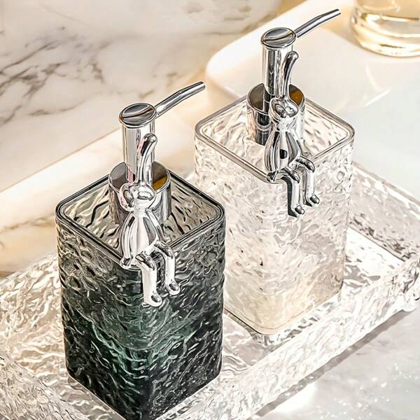 1pc Refillable Foaming Soap Dispenser | Plastic Press Pump Bottle For Shower Gel, Hand Wash & Face Cleanser | Elegant Bathroom Decor,13.5oz