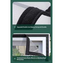 1 pieza Pantalla de puerta y ventana a prueba de mosquitos, fácil instalación, extraíble, sin perforación, malla adhesiva, mosquitera de ventana reutilizable, esencial para el hogar
