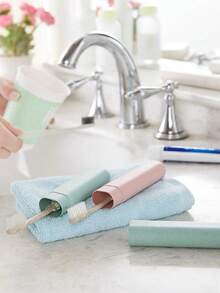 Travel Toothbrush Case, Portable Toothbrush Holder, Plastic Toothbrush Protective Cover, Suitable For Travel, Camping, Home, School, Business Trip, Protects Your Oral Health - Multicolor - View 4