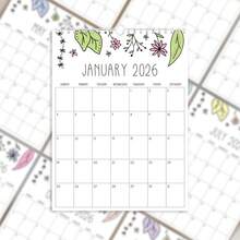 Regalo di Capodanno 2026, regalo di Natale per gli amici - Elegante calendario da parete floreale con confezione, decorazione creativa per casa e ufficio, calendario grande minimalista, pianificatore di programmi, regalo pratico per le vacanze