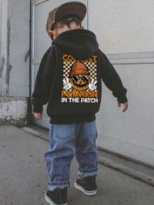 1pc Young Boy Casual Graphic Print Pullover Hoodie Sweatshirt, Thermal Lined, Long Sleeve, Autumn/Winter - Hoodie & Sunglasses Designed To Inspire Future Leaders Changing The World