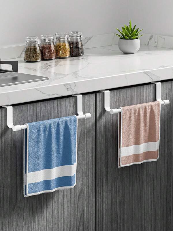 Kitchen Towel Rack, Cabinet Door Towel Bar, No-Drill Installation, Durable And Rust-Resistant, Modern Minimalist Style, Suitable For Cabinet Door Hooks, Kitchen Towel Storage Rack, Usable In All Four Seasons