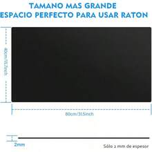 TXG Alfombrilla de Ratón de 800 * 300 * 3mm, Alfombrilla para Mouse para Juegos, Mouse Pad Portátil, Ratón Impermeable con Base de Goma Antideslizante (Patrón de Cielo Estrellado) - Negro completo - Ver 11