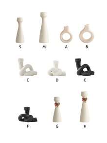 1 pieza Soporte de vela de cerámica con forma asimétrica, estilo natural, diseño moderno minimalista, apto para tazas de velas altas, adecuado para decoración de mesa, fiesta, sala de estar, decoración de mesa de comedor