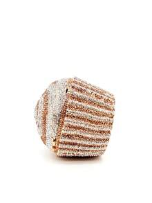 Túi xách cầm tay mini hình bánh cupcake đính pha lê, thiết kế bánh cupcake màu hồng, đính đầy kim cương, dây đeo kim loại, túi xách dự tiệc cho nữ/bé gái, túi cầm tay đính đá thủ công cao cấp, thích hợp cho các sự kiện trang trọng, đám cưới, cô dâu, tiệc cocktail, kèm hộp quà sang trọng, món quà Giáng sinh lý tưởng. - Vàng - Xem 7