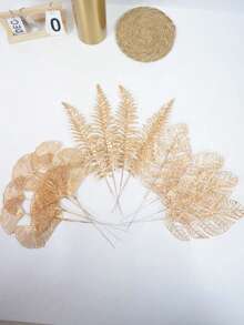 12pcs/24pcs Artificial Gold Leaves Home Wedding Decor DIY Artificial Plant Christmas Decoration, Gift Wrapping, Tabletop Centerpiece, Christmas Tree Ornament Home Decor Christmas Decorations Room Decor