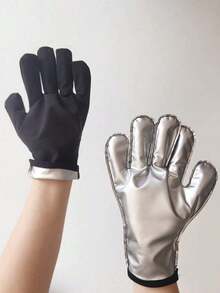 1pc PU Sports Sweat Gloves, Sauna Sweat Absorbing Hand Protector, Moisturizing Smooth Coating, Sweat Enhancing, Suitable For Home Use - Silver - View 4