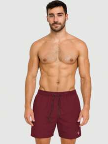 Mauricinho Beach Training Shorts Tactel Men's Plain Basic - Burgundy - View 4