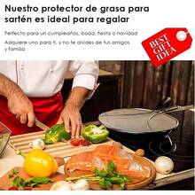 U Chef Protector de Grasa para Sartén, Pantalla de salpicaduras de acero inoxidable de 33 cm. Cubre Salpicaduras de Aceite al Cocinar Pollo frito o Palomitas de Maíz - 1 - Ver 2