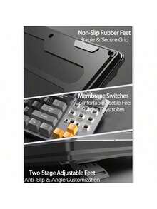 Acer OKW216 Mechanical Keyboard, Plug-And-Play USB Compatible, 89-Key Portable Layout, Full-Key Rollover Technology, Floating Keycaps For Easy Maintenance, White, Blue, And Red - White, Blue and Red - View 6