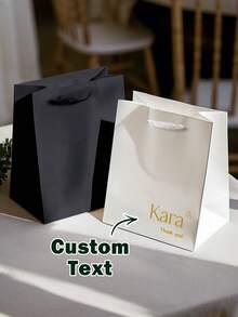 1 Túi Quà Tặng Tùy Chỉnh, Thích Hợp Cho Phù Dâu, Phù Râu, Tiệc Độc Thân/Tiệc Chia Tay, Tiệc Cô Dâu, Tiệc Phù Dâu, Tiệc Cảm Ơn Cô Dâu, Quà Tặng Tiệc Cưới, Quà Cưới Cho Chú Rể, Túi Cầu Hôn Cho Phù Râu, Làm Bằng Giấy Kraft Với Quai Ruy Băng, Túi Giấy Đen Trắng, Túi Quà Màu Đen, Thời Trang, Dễ Thương, Chất Lượng Cao, Tùy Chỉnh, Cá Nhân Hóa, Độc Đáo, Món Quà Lý Tưởng Cho Bạn Trai, Bạn Gái, Bố, Mẹ, Gia Đình, Bạn Bè - Phong cách 4 - Xem 7