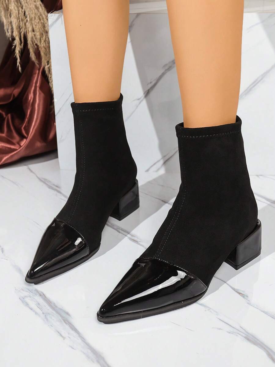 Western    Plain / Plain Toe  Side Zipper    Holiday - màu đen - Xem 1
