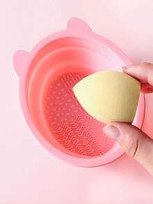 1pc Portable Cleaning Brush, Silicone Foldable Cleaning Bowl, Makeup Tool Cleaning Bowl, Powder Puff, Beauty Tool, Cleaning Pad, Multi-Color Available, Face Mask Cleaning Bowl, Portable Cleaning Tool, Suitable For Cleaning Brushes, Powder Puffs And Sponges, Foldable Silicone Makeup Brush Cleaning Bowl, Portable Makeup Brush Cleaning, Beauty Brush Cleaning Drying Washing Tool