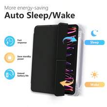 1 pieza Funda compatible para iPad Pro 11 2024 10th 10.9 pulgadas 10.2 9.7 Mini6 con ranura para lápiz y bolígrafo, cubierta acrílica transparente para niños