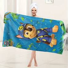 1pc Paw Patrol Cartoon Pups Microfiber Bath/Beach Towel - Vibrant Animated Pups Design With Tropical Elements, Quick-Dry & Ultra-Soft Fabric, Ideal For Bathroom, Pool, Beach - Perfect For Paw Patrol Fans, Kids & Family Use | Cartoon-Themed Towel Shower Towels For Beaty Salon, Hotel Sports,Home Essentials, Towel, Skin Care - Multicolor - View 27