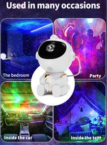 Starry Sky Projector, Astronaut Space Projector, Galaxy Night Light, LED Ceiling Lamp, Home Decor, Children's Gift - White - View 8