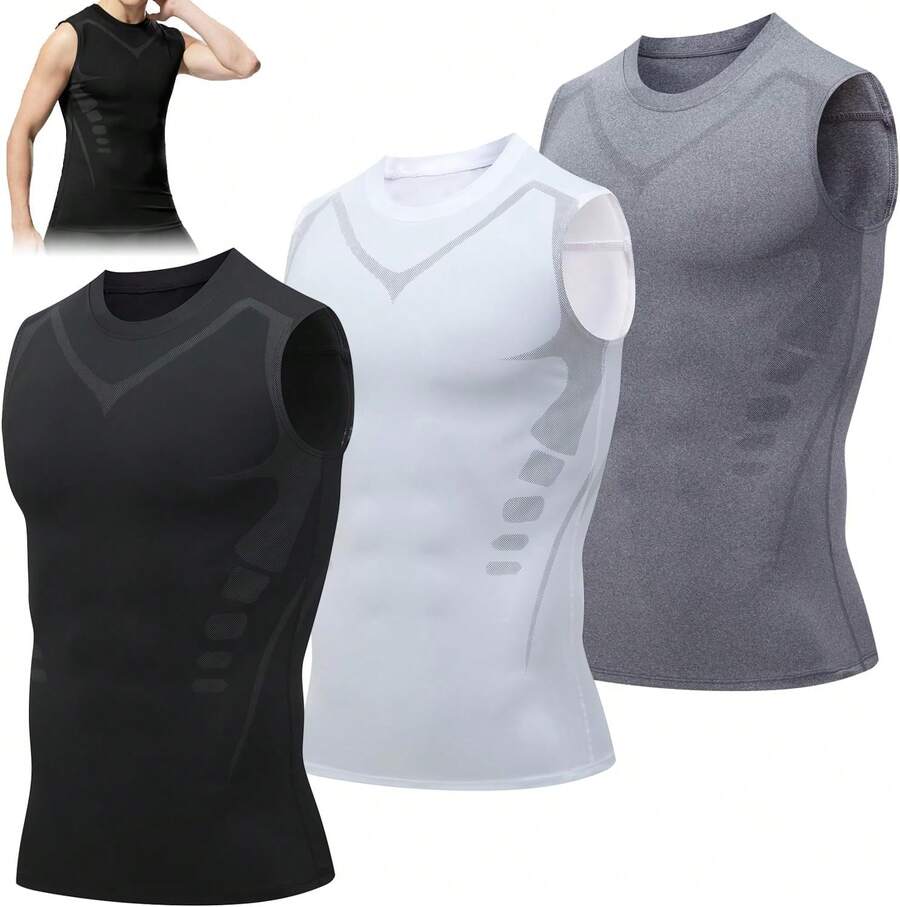 Men Sports Bodysuits & Jumpsuits - 黑色,白色,灰色 - 查看 1