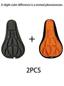 1/2pcs [Shock Absorption | Breathable] Breathable 3D Comfortable Bicycle Seat Cushion Cover | With Shock Absorption | Ideal For Road Bikes And Mountain Bikes