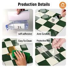 12 pièces/set, 30x30cm Autocollants muraux décoratifs à motif écossais bicolore 2D plat. Matériau PVC auto-adhésif amovible, imperméable et facile à nettoyer. Convient pour les murs de carrelage, le salon, la chambre, la cuisine, la salle de bain et autres surfaces murales plates. Décoration murale, décoration de pièce