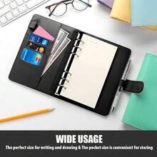 A6 Binder - 6 Ring Budget Planner With Magnetic Closure, A6 Leather For Women, Refillable Notebook, 7.48"X5.2" - Nhiều màu13 - Xem 7