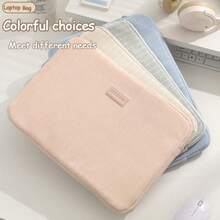 Nova bolsa de pelúcia para laptop, leve e portátil, grande capacidade de armazenamento, adequada para viagens de negócios, unissex