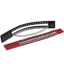 Punk Style Rivet Chain Leather Bracelet Personality  Rock Style Multi-Layer Bracelet Dark Cool Stylish Accessory - Đỏ - Xem 5