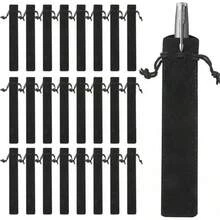 Yeanifeana 20piezas de terciopelo cordón bolígrafo 1.4 x pulgadas multicolor terciopelo bolígrafo manga bolsa de terciopelo bolígrafo caja de lápices a granel de navidad como regalos (Azul) - Negro - Ver 10