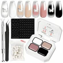 LIMEGIRL 免洗凝胶指甲套装，4 种颜色白色黑色粉色裸色渐变指甲油套装，免洗凝胶法式指甲美甲无需擦拭浸泡 UV DIY 艺术家居沙龙 - 彩色 - 查看 12