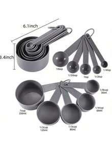 1 Set Of 10,Measuring Cups & Spoons Set,Kitchen Aid Measuring Cups And Spoons,Stackable Cups And Spoons,Kitchen Gadgets For Cooking & Baking - Multicolor - View 6