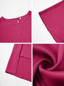 Unadoll Women's Pure Color Loose Waist Bat Sleeve Beach Vacation Graduation Season Colored Ding Robe Dress