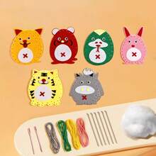 6-Piece Sewing Kit | DIY Animal Hanging Decorations With Plastic Needles | Beginner's Craft Kit For Easter, Birthday, Christmas Gifts (Creative Handmade, Non-Injurious, Holiday Crafts)