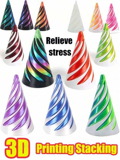 1/2/3 piezas Súper descompresión Cono espiral impreso en 3D de doble cara - Estructura de degradado de color, adecuado como regalo de Halloween y Navidad, estructura de fibra metálica, juguetes antiestrés, juguetes antiestrés, juguetes sensoriales, juguetes antiestrés>Aleatorio, juguetes para mujeres adultas, juguetes antiestrés>Barato