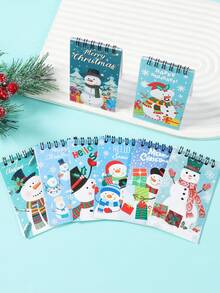 8本迷你圣诞螺旋笔记本，圣诞雪人图案撕页笔记本，圣诞派对小礼物，圣诞派对填充物，派对游戏奖品，礼品填充装饰迷你螺旋笔记本，便携式口袋迷你笔记本，适合日常使用，学生礼物，返校奖励，2025圣诞装饰，派对小礼物，圣诞礼物，圣诞派对用品，2026新年装饰 - 聖誕雪人 - 查看 3