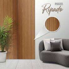100 Freijó MDF Boards 45x11 Easy Installation Adhesive Slatted Panel - 弗雷霍 - 查看 6