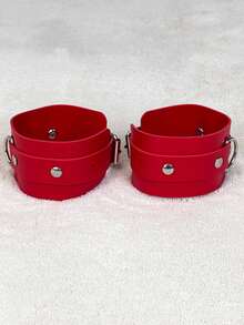 2件套哥特朋克风脚踝绑带，PU皮革腕带可调节脚部饰品，适合女性，节日狂欢万圣节派对角色扮演配饰 - 彩色 - 查看 8