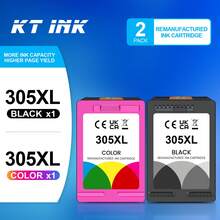 KT INK 305XL Ink Cartridge Compatible With 305 Compatible With 305XL Compatible With Envy 6000 6020 6032 6075 Envy Pro 6400 6420 6430 6458 DeskJet 2700 2710 2720 2724 Printer
