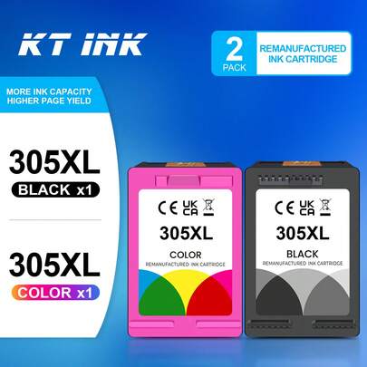  KT INK 305XL Ink Cartridge Compatible With 305 Compatible With 305XL Compatible With Envy 6000 6020 6032 6075 Envy Pro 6400 6420 6430 6458 DeskJet 2700 2710 2720 2724 Printer