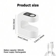 Movcle Portable Mini Nail Dryer Lamp, USB Rechargeable Nail Gel Curing Light, For Gel Polish & Nail Art, Suitable For Home DIY - màu đen - Xem 8