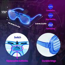 10pcs LED Luminous Glasses, Suitable For Christmas Party, Festival Party, Birthday Party, New Year Party, 5 Color Options, Glow-In-The-Dark Glasses, Glow Party Supplies, Neon Party Favors (1/5/10 Pairs) - Multicolor - View 3