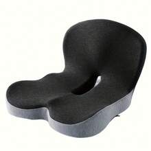 Almohadilla Lumbar Ergonómica, Cojín de Esponja de Memoria con Correa Ajustable para Soporte de Espalda, Alivio Dolor Lumbar para Oficina, Silla Gaming y Coche, Regalo Halloween Navidad - Gris Claro - Ver 1