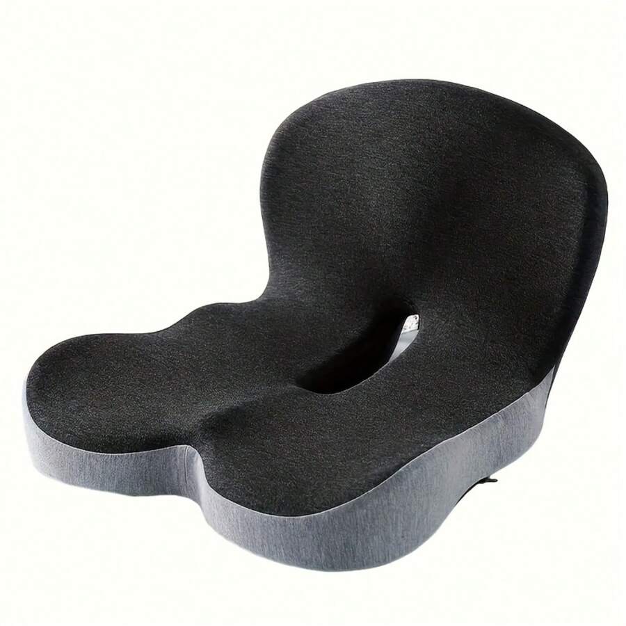 Almohadilla Lumbar Ergonómica, Cojín de Esponja de Memoria con Correa Ajustable para Soporte de Espalda, Alivio Dolor Lumbar para Oficina, Silla Gaming y Coche, Regalo Halloween Navidad - Gris Claro - Ver 1