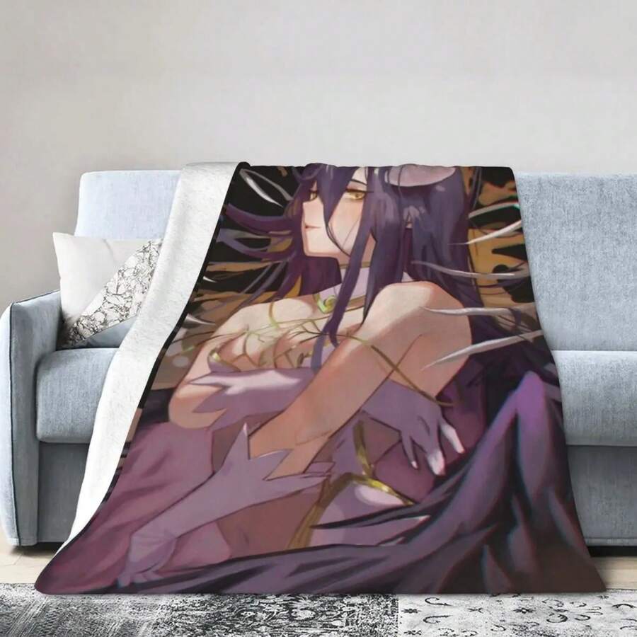 Loli Albedo From Overlord Anime Personalized An Ultra-Soft Micro Fleece Blanket - Black - View 1
