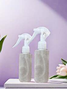 1 件带钻石的喷雾瓶，创意连续细雾 60 毫升，奢华闪亮风格，全钻石图案，简约圆柱造型，适用于化妆品、家庭清洁、美发沙龙、消毒、浇花等场景